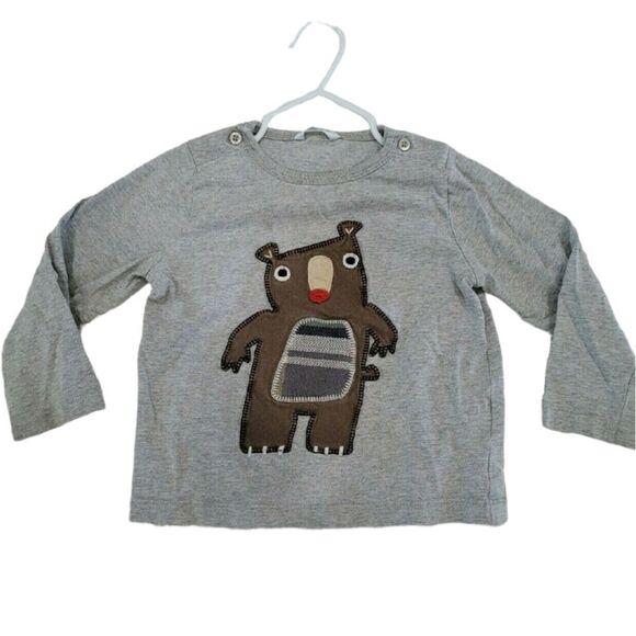 Baby Boden long sleeve bear applique shirt - Picture 1 of 3